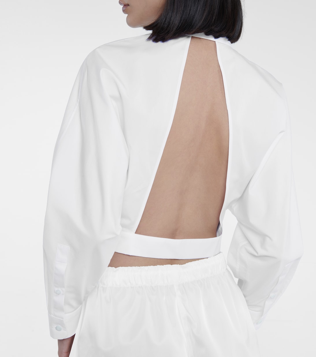 Cropped-Bluse aus Baumwolle | Prada