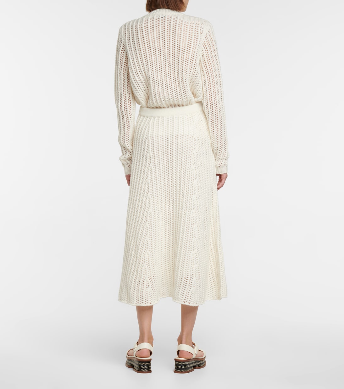 Falda midi de cachemira con punto trenzado Pablo | Gabriela Hearst