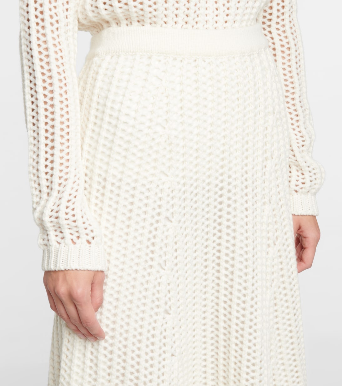 Falda midi de cachemira con punto trenzado Pablo | Gabriela Hearst