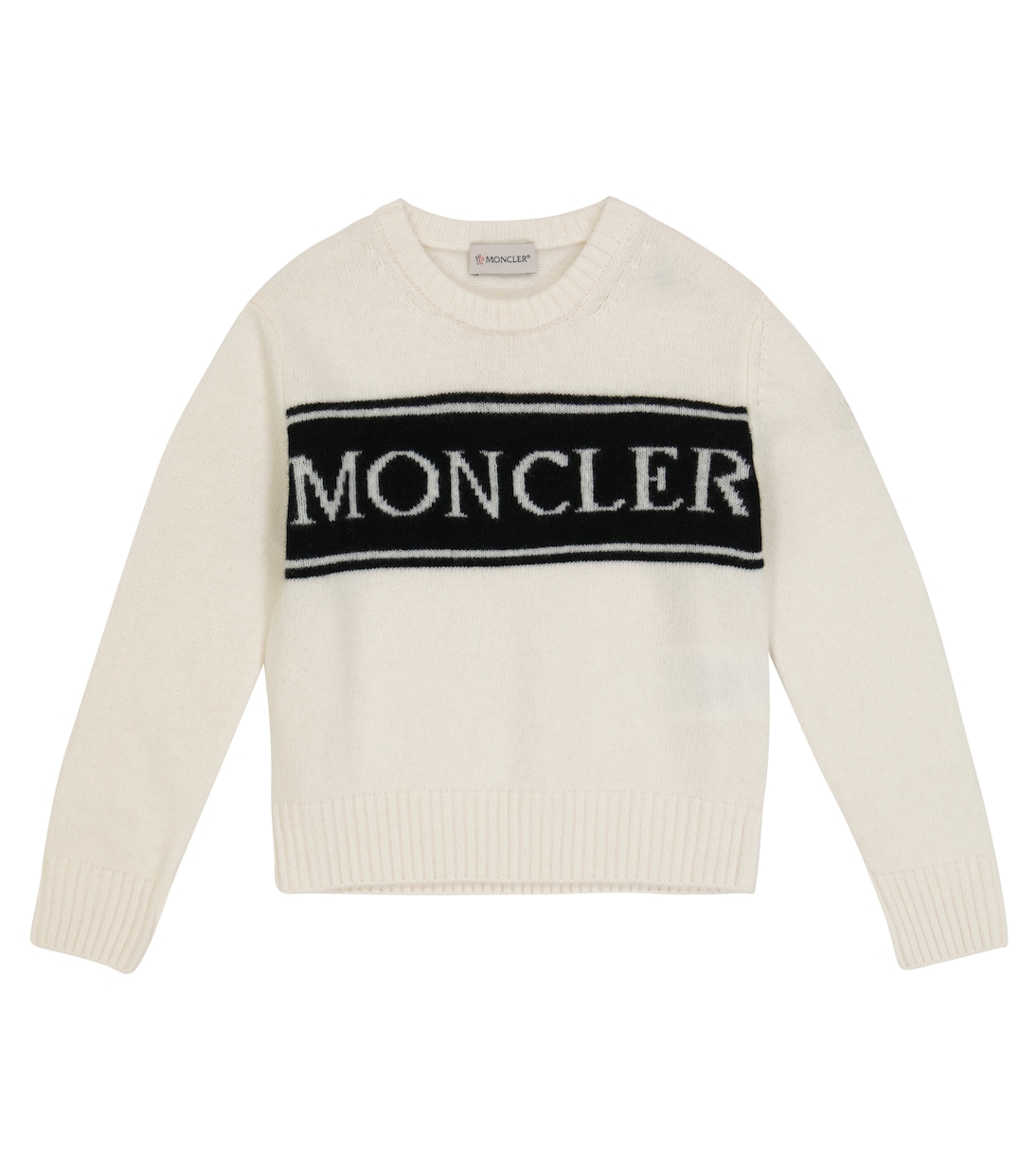Logo intarsia wool knit sweater | Moncler Enfant