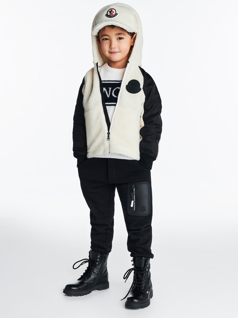 Logo intarsia wool knit sweater | Moncler Enfant