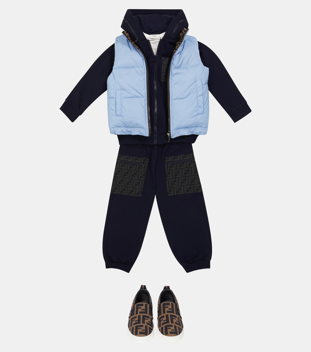 Wendbare Weste FF aus Shell | Fendi Kids