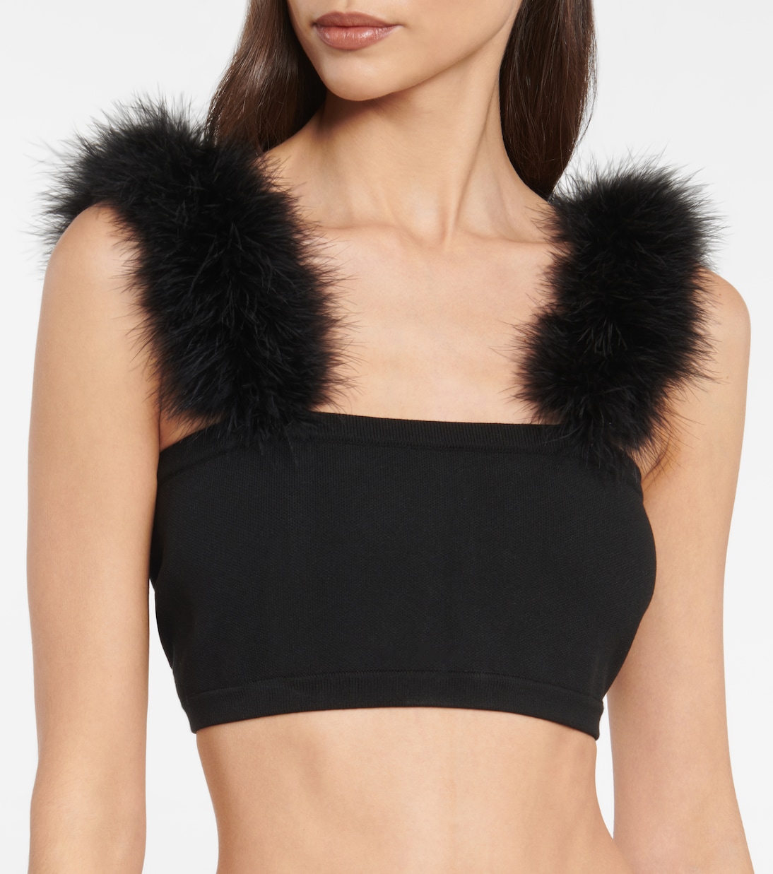 Top cropped con piume | Magda Butrym
