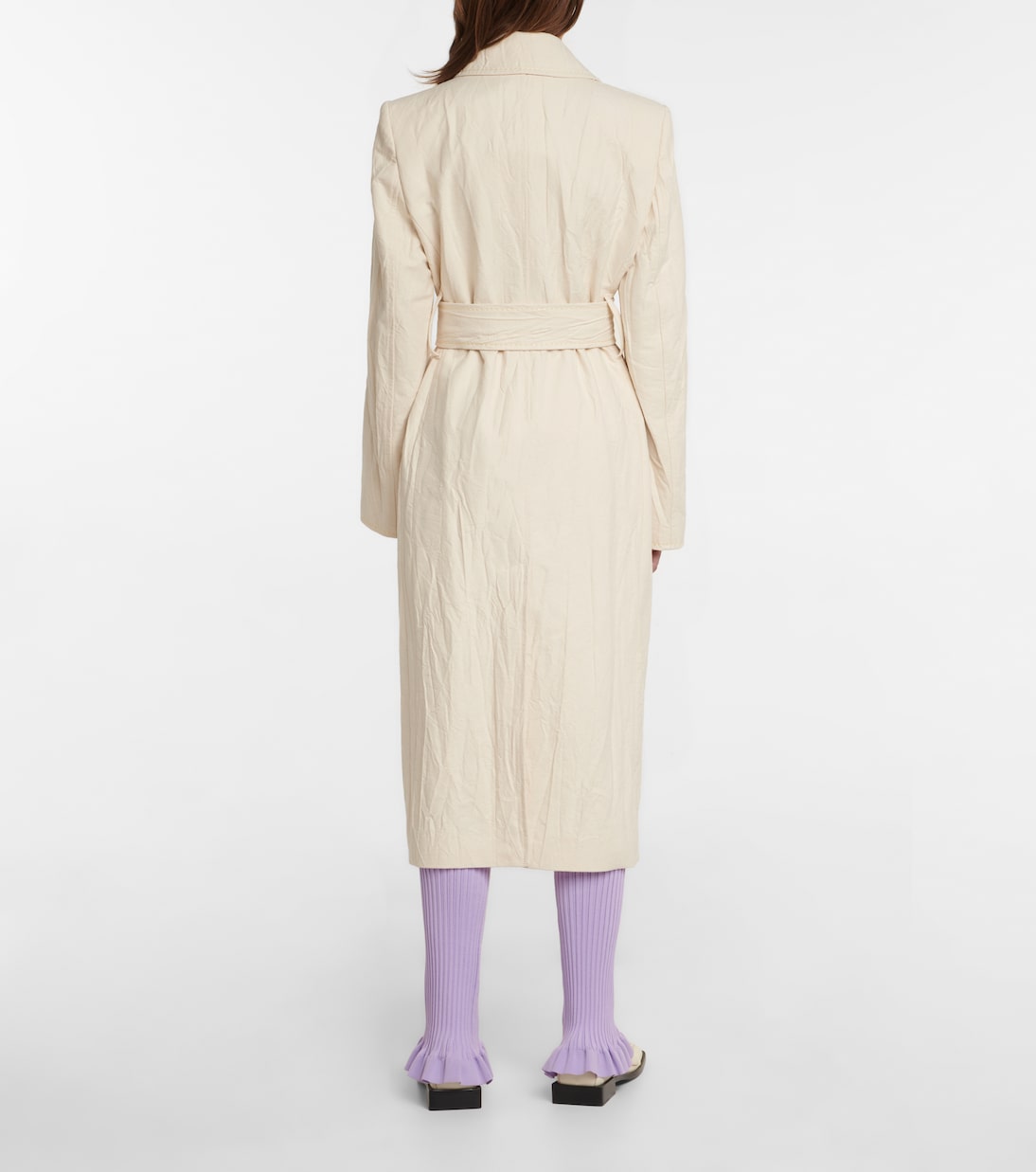 Abrigo de sarga de algodón con cinturón | Acne Studios