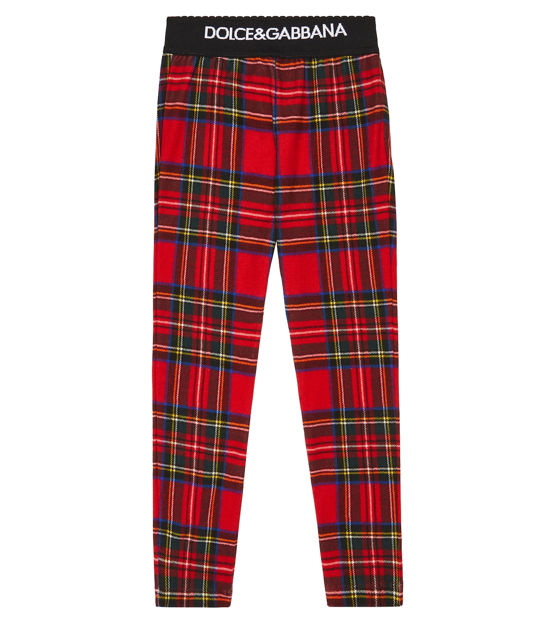 Leggings in misto cotone a quadri | Dolce&Gabbana Kids