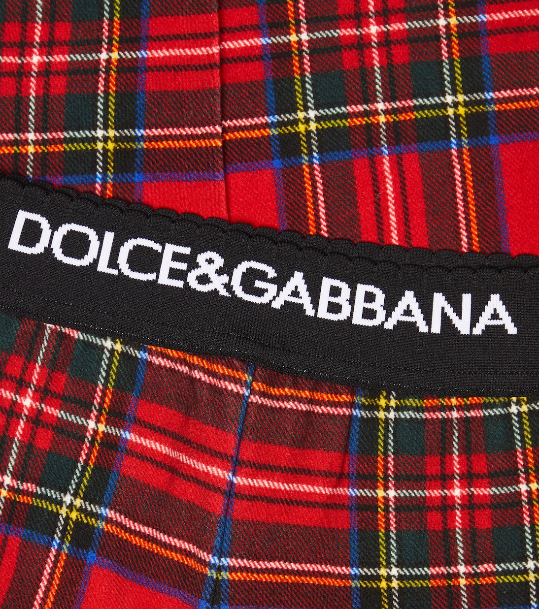 Leggings in misto cotone a quadri | Dolce&Gabbana Kids