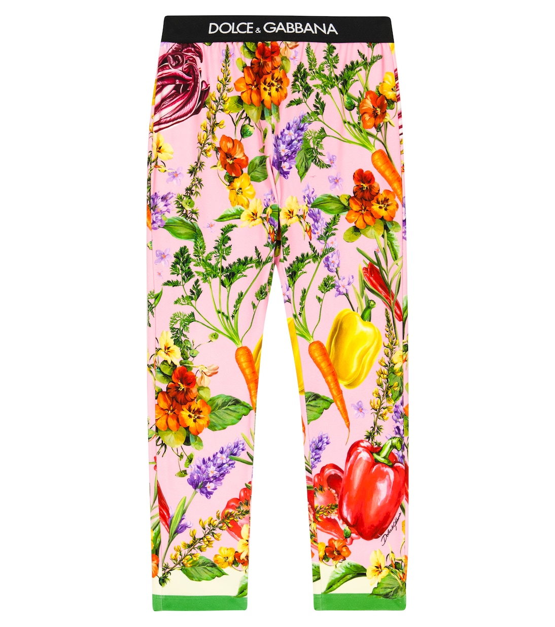 Leggings in misto cotone con stampa | Dolce&Gabbana Kids