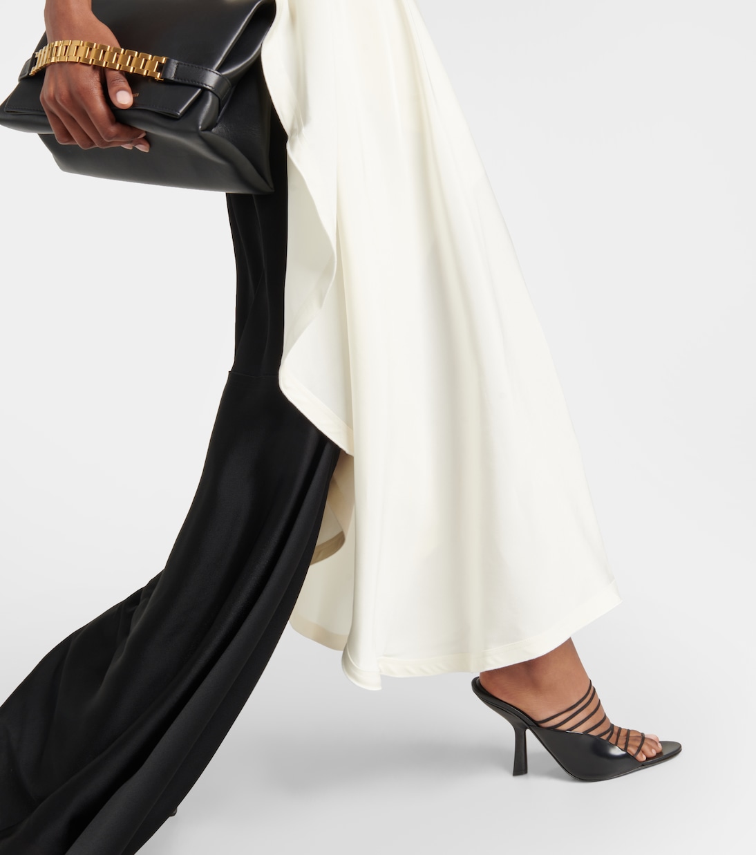 Cutout halterneck satin and crêpe gown | Victoria Beckham
