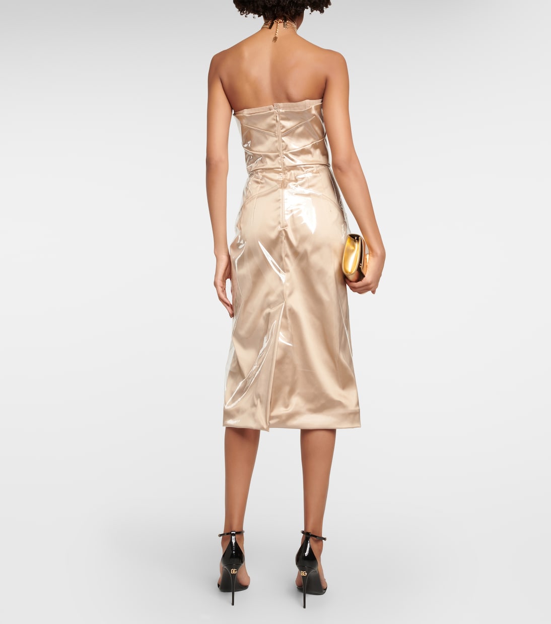 x Kim - Abito midi con ruches | Dolce&Gabbana
