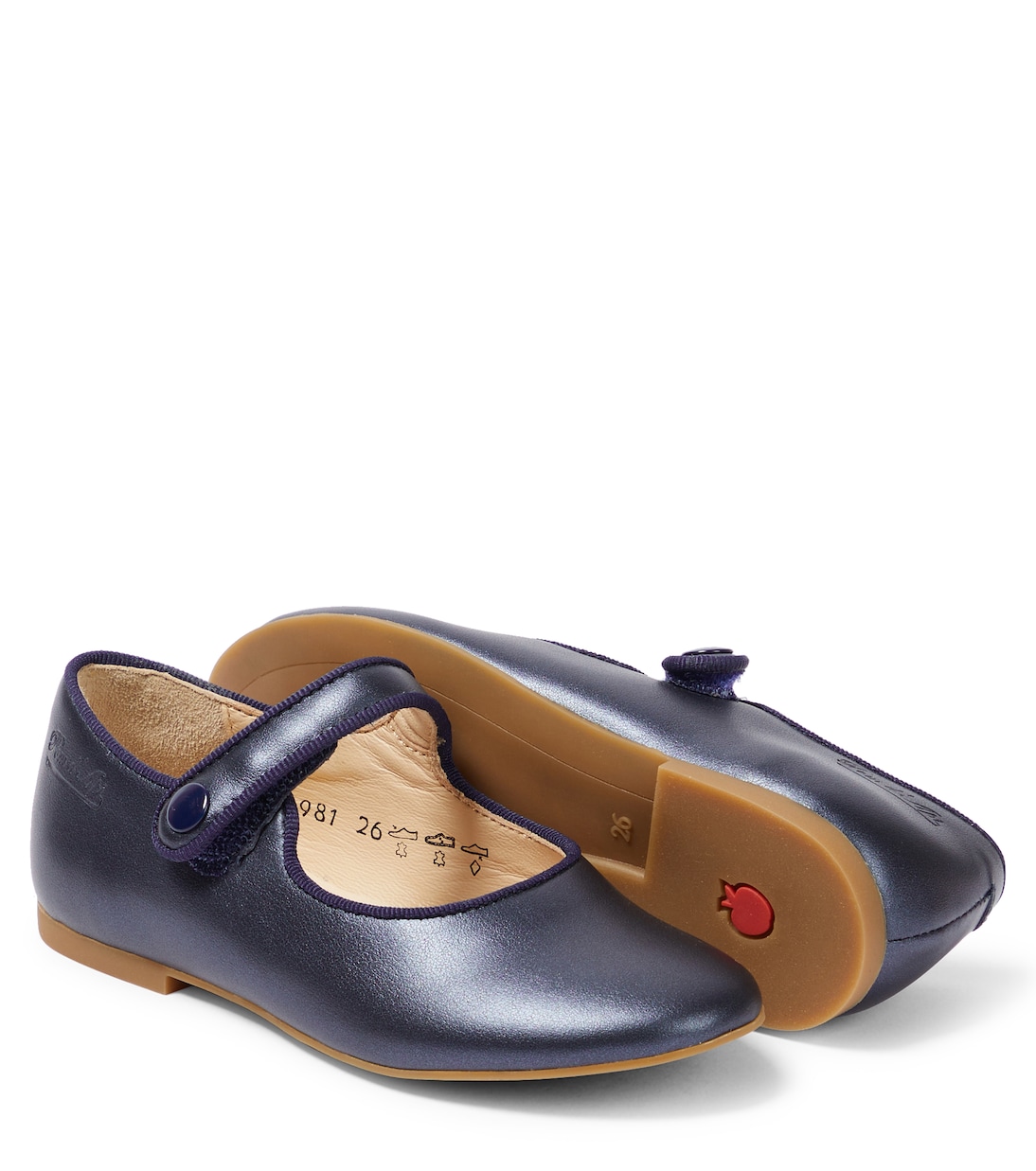 Ballerinas Daisy Baby aus Metallic-Leder | Pom d'Api