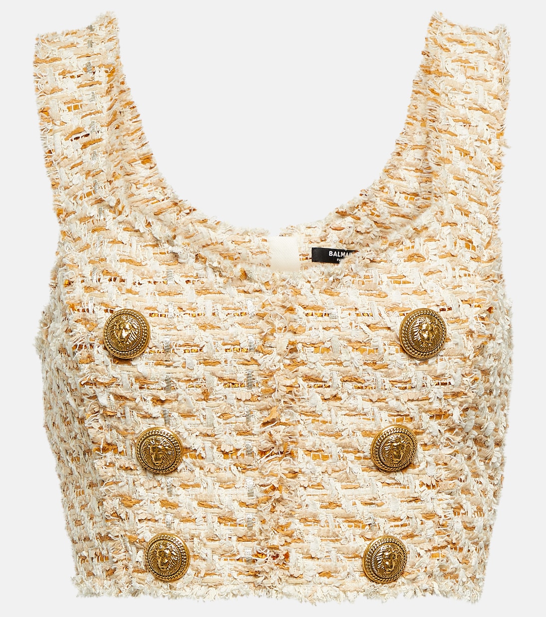Cropped-Top aus Tweed | Balmain