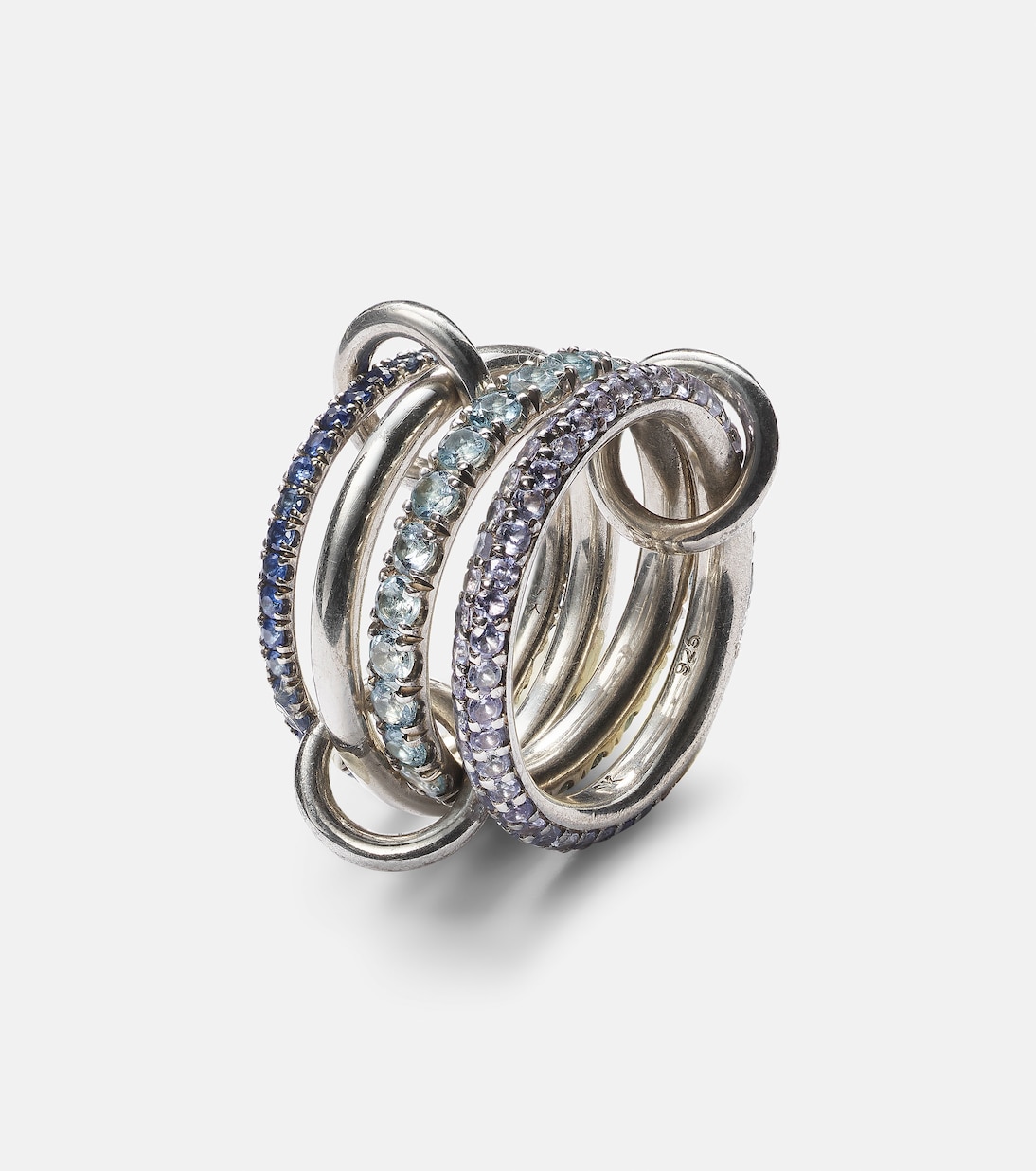 Anello Iris in argento sterling con zaffiri, acquamarina e tanzanite | Spinelli Kilcollin