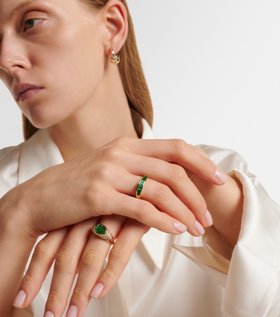 Bague Lady Emerald en or 14 ct, émeraudes et diamants | Rainbow K
