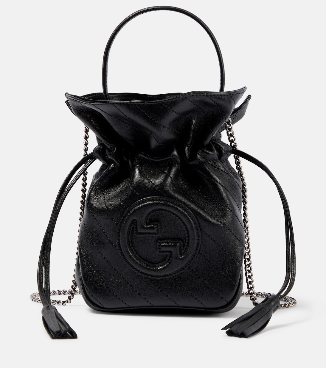 Bucket Bag Gucci Blondie Mini aus Leder in Schwarz Gucci Mytheresa