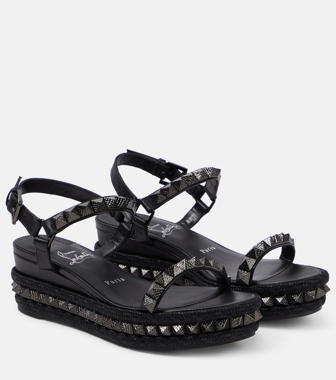 Verzierte Plateausandalen Pyraclou aus Leder | Christian Louboutin