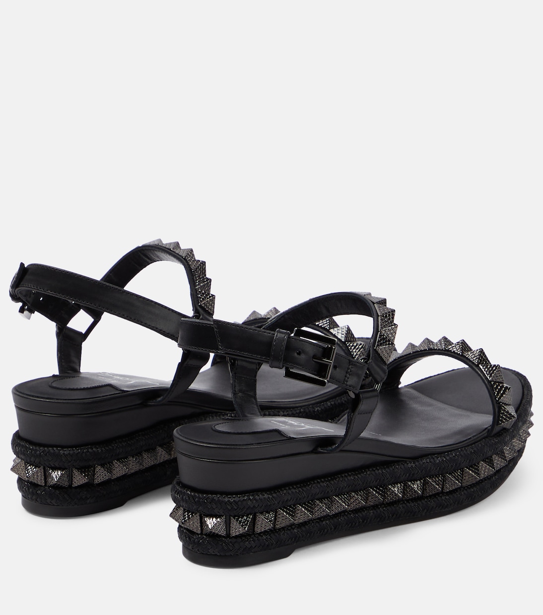 Verzierte Plateausandalen Pyraclou aus Leder | Christian Louboutin