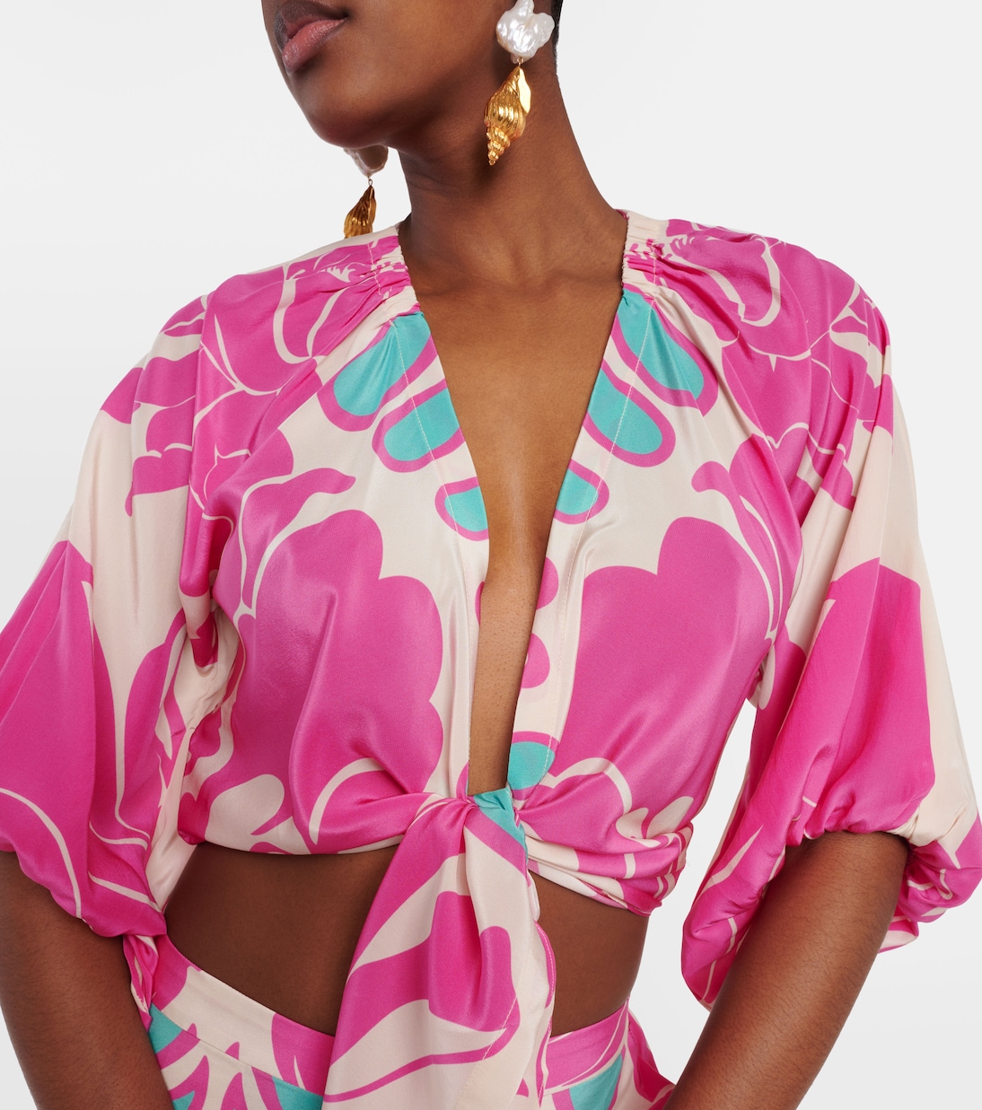 Bedruckte Bluse aus Seide | Adriana Degreas