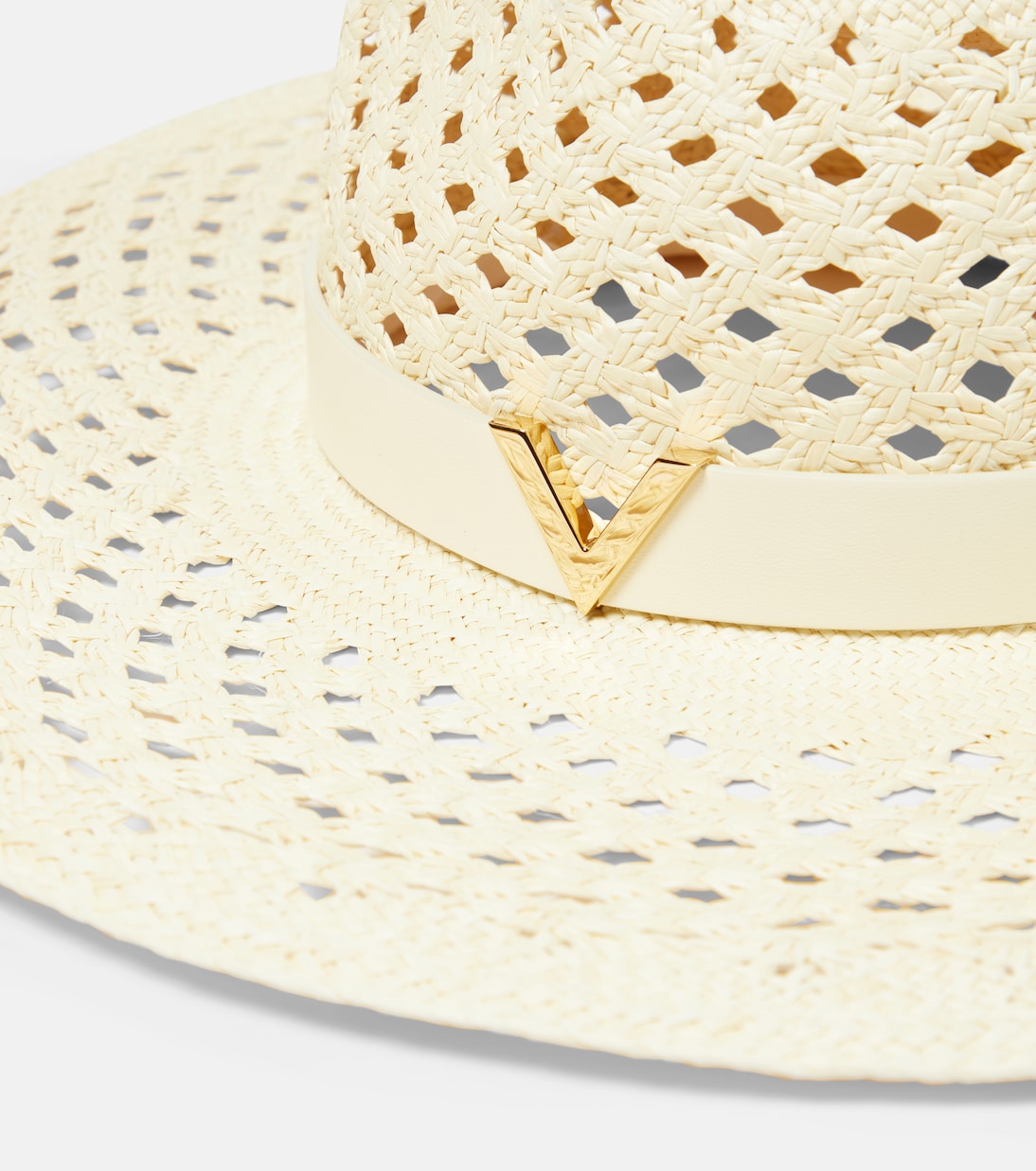Chapeau en raphia et cuir | Valentino