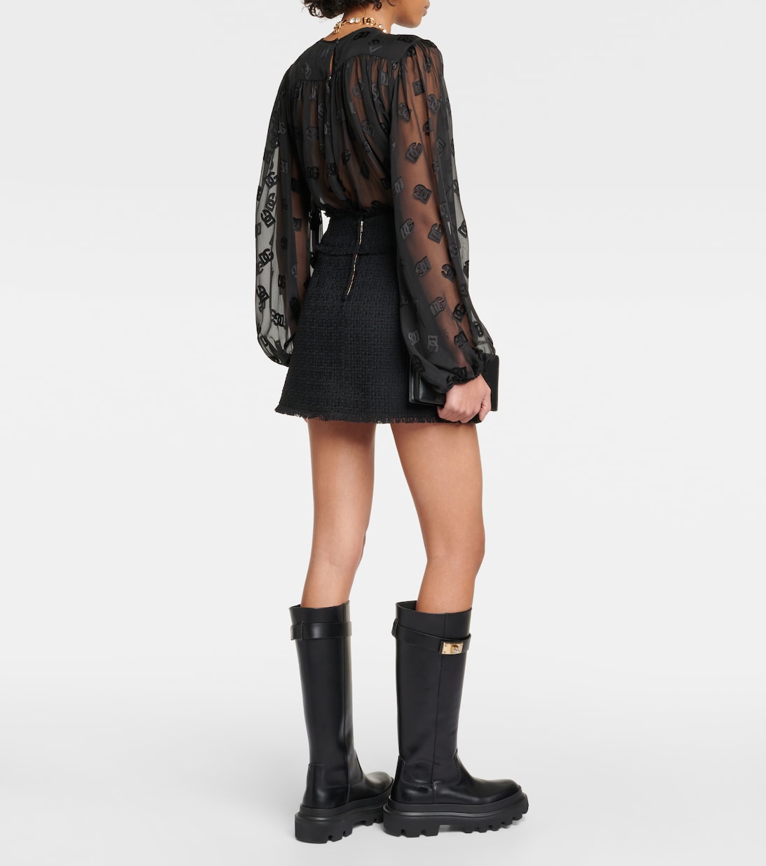 Minifalda de tweed de mezcla de lana | Dolce&Gabbana