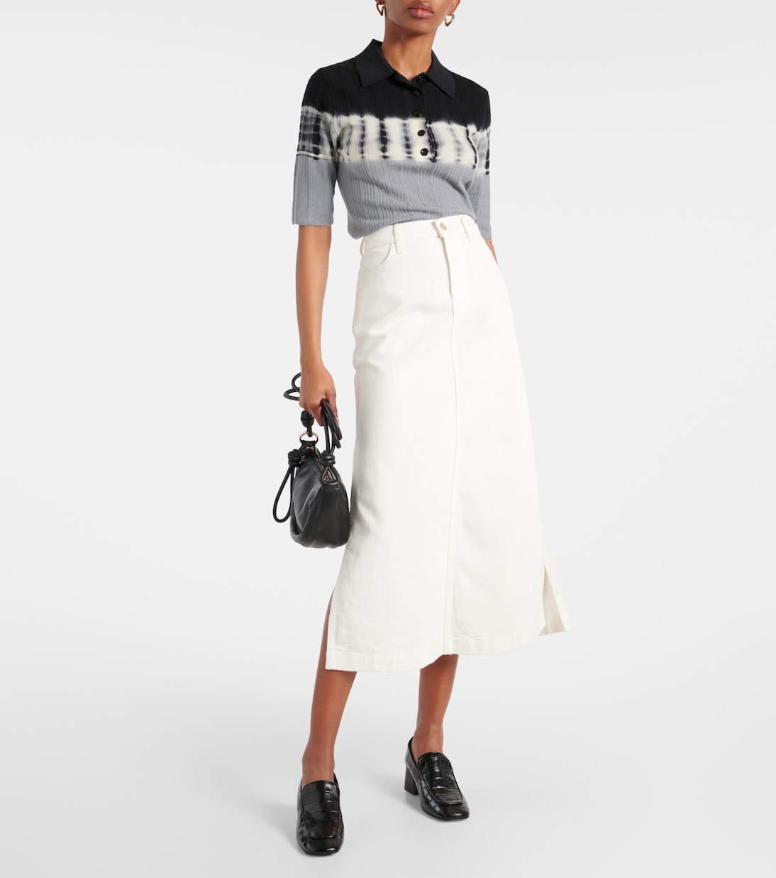 Falda midi de denim de tiro alto | 7 For All Mankind