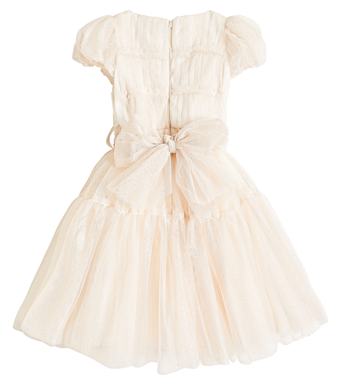 Abito in tulle con volant e cristalli | Monnalisa