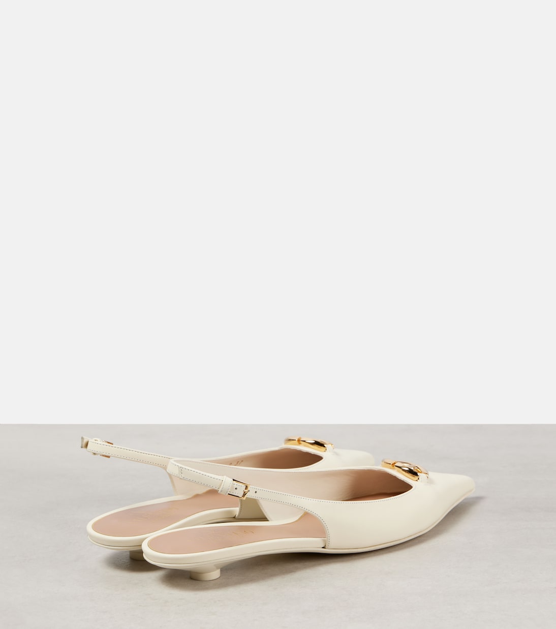Vlogo embellished leather ballet flats | Valentino Garavani