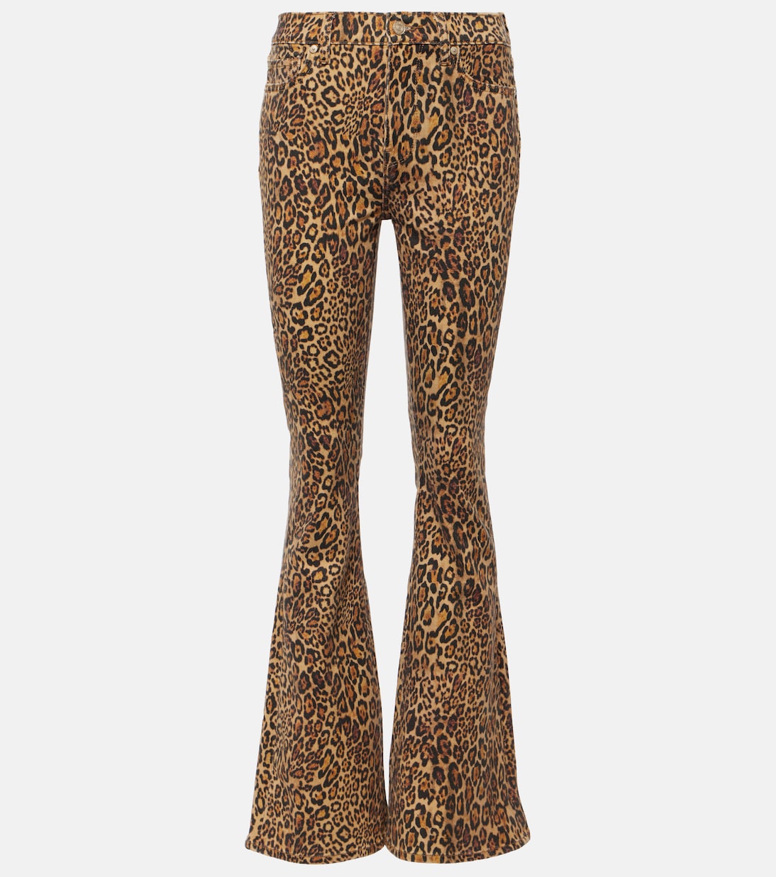 Ali leopard-print high-rise flared jeans | 7 For All Mankind