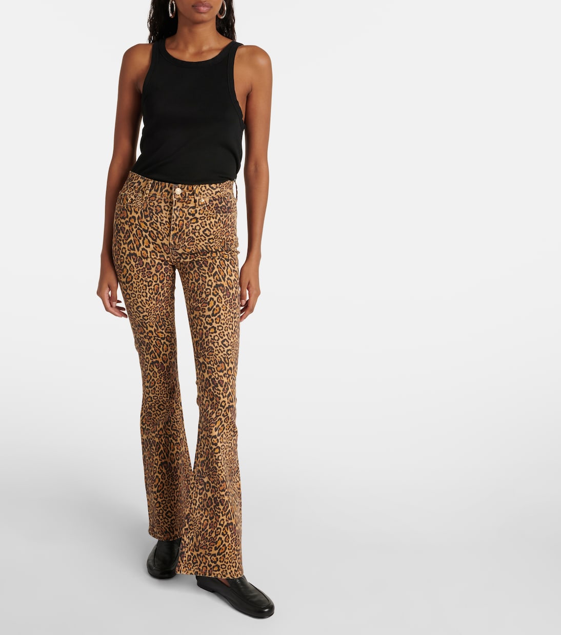 Ali leopard-print high-rise flared jeans | 7 For All Mankind