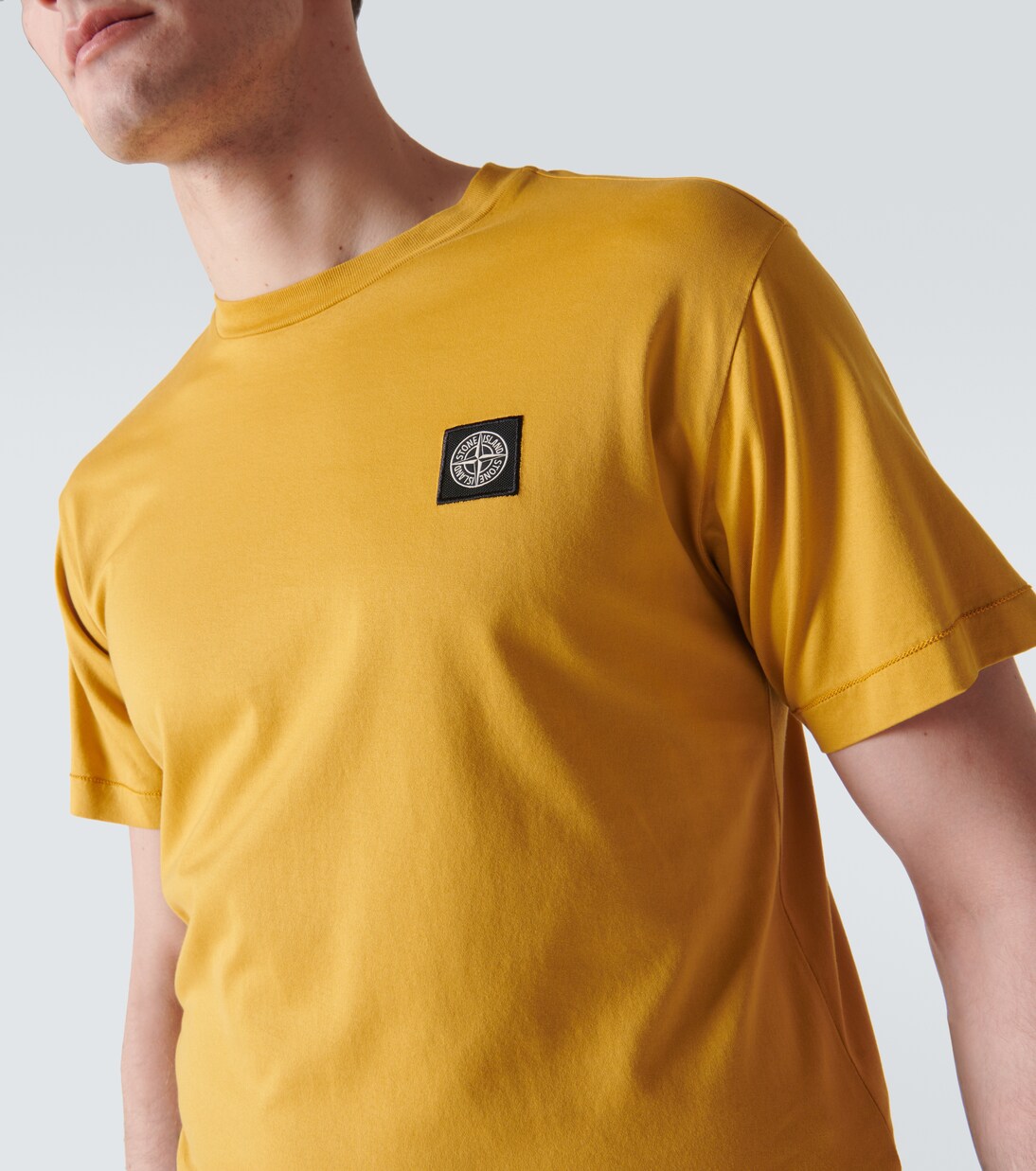 Compass cotton jersey T-shirt in yellow - Stone Island | Mytheresa