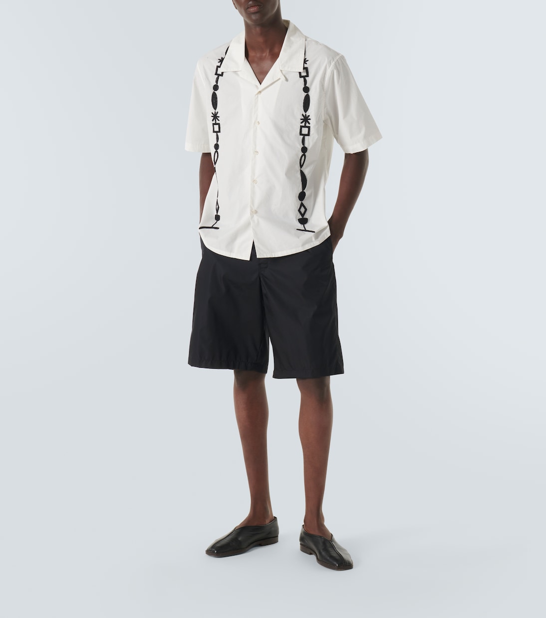Camicia in cotone con perline | Commas