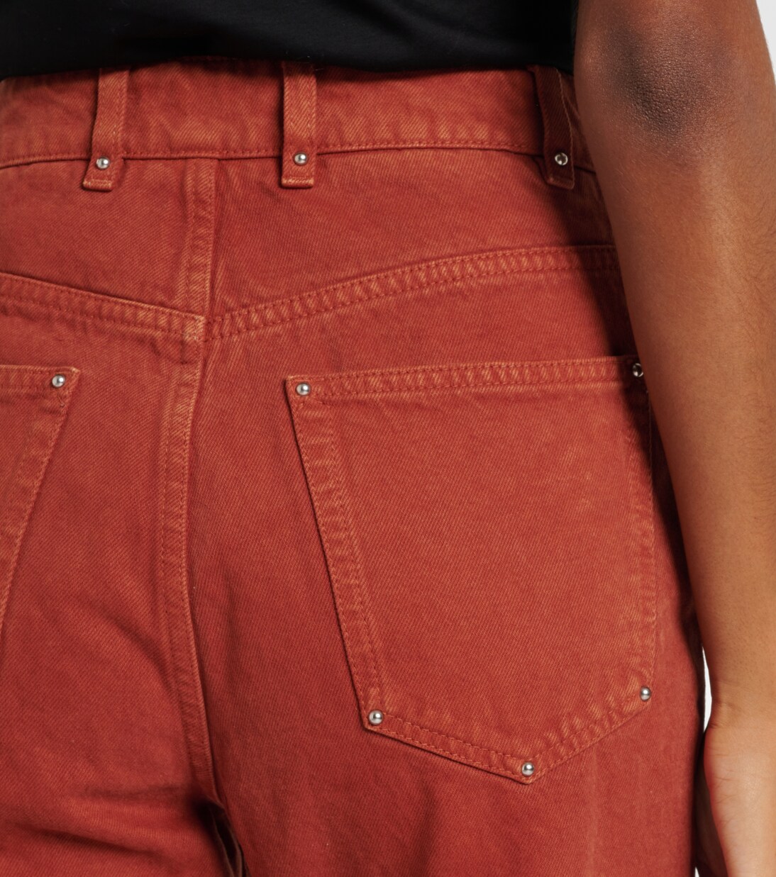 Jeans Rectos de Corte Alto con Detalle de Cordones de Rabanne para Jóvenes Modernos