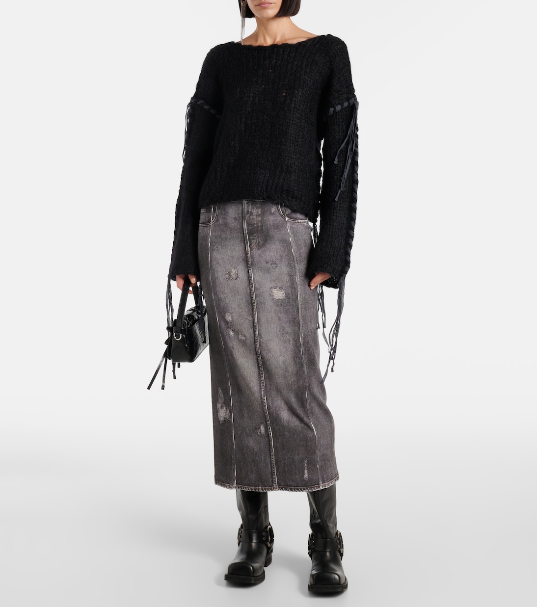 Cropped open knit sweater  | Acne Studios