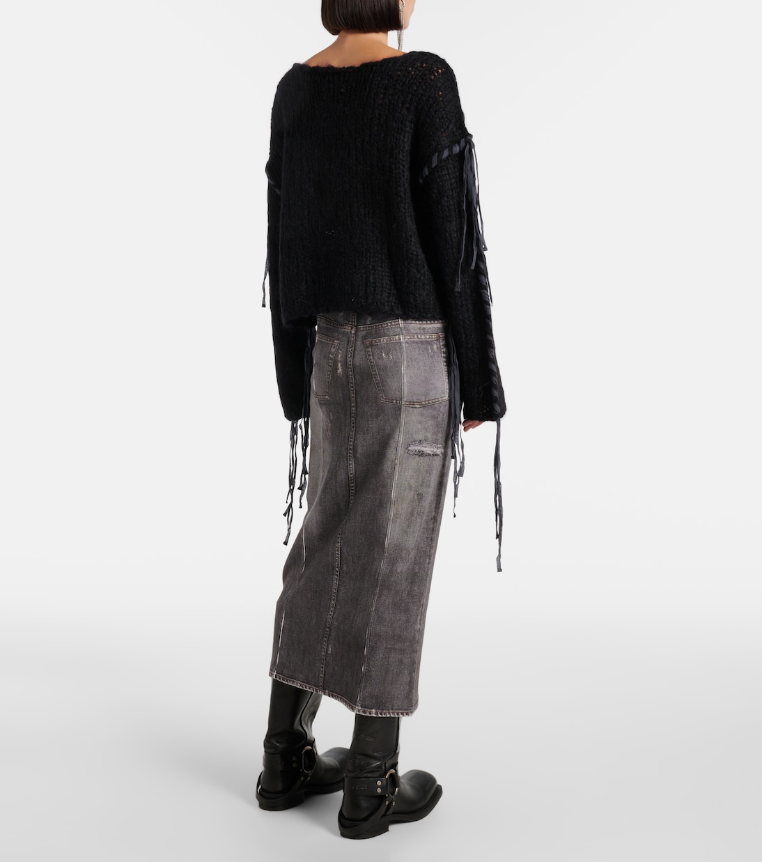Cropped open knit sweater  | Acne Studios