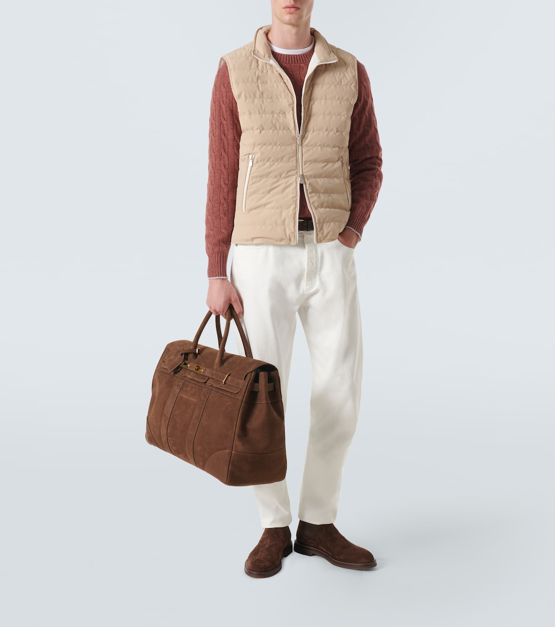 Borsa da viaggio in pelle | Brunello Cucinelli