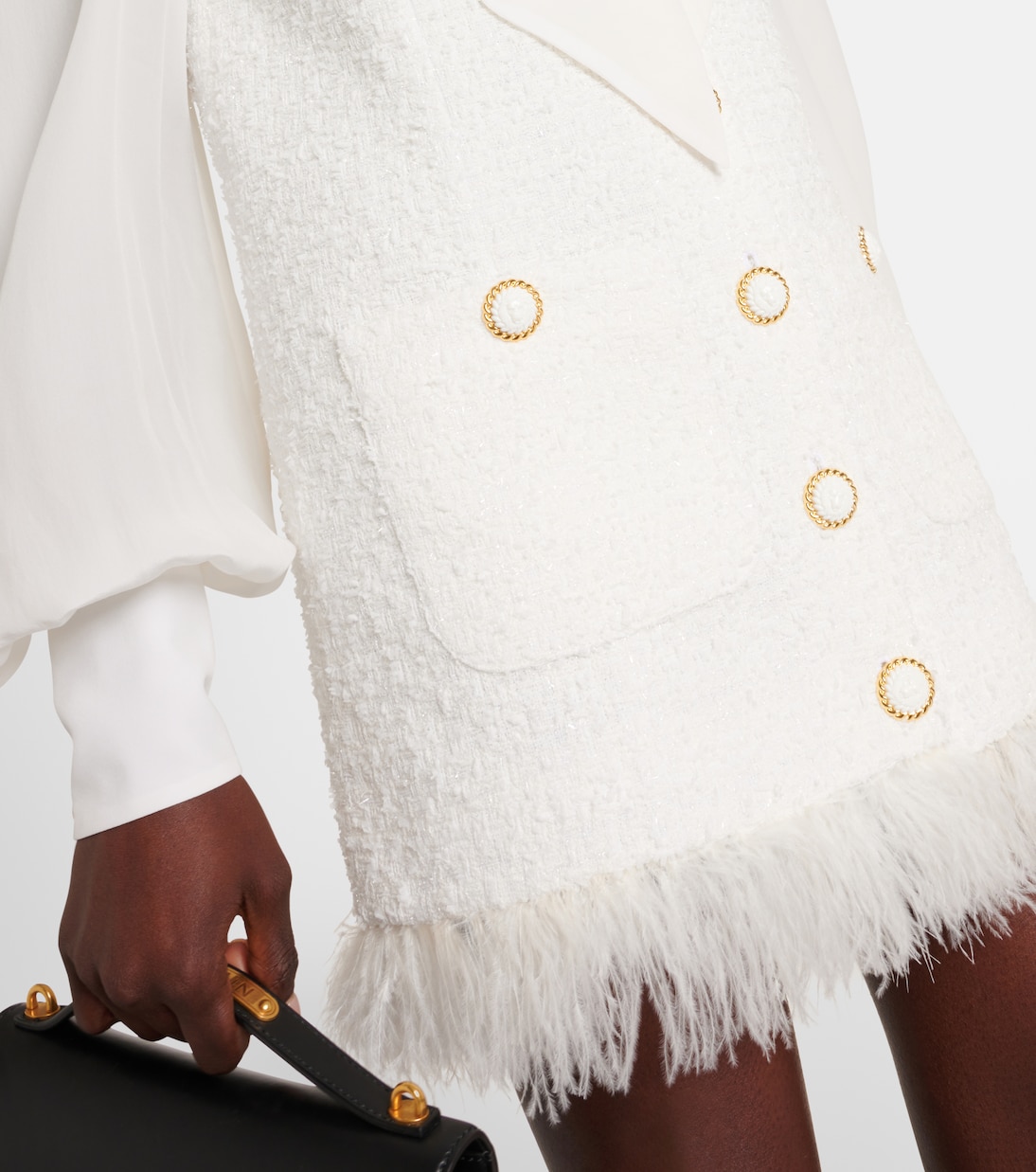 Bow-detail cotton-blend tweed minidress | Balmain