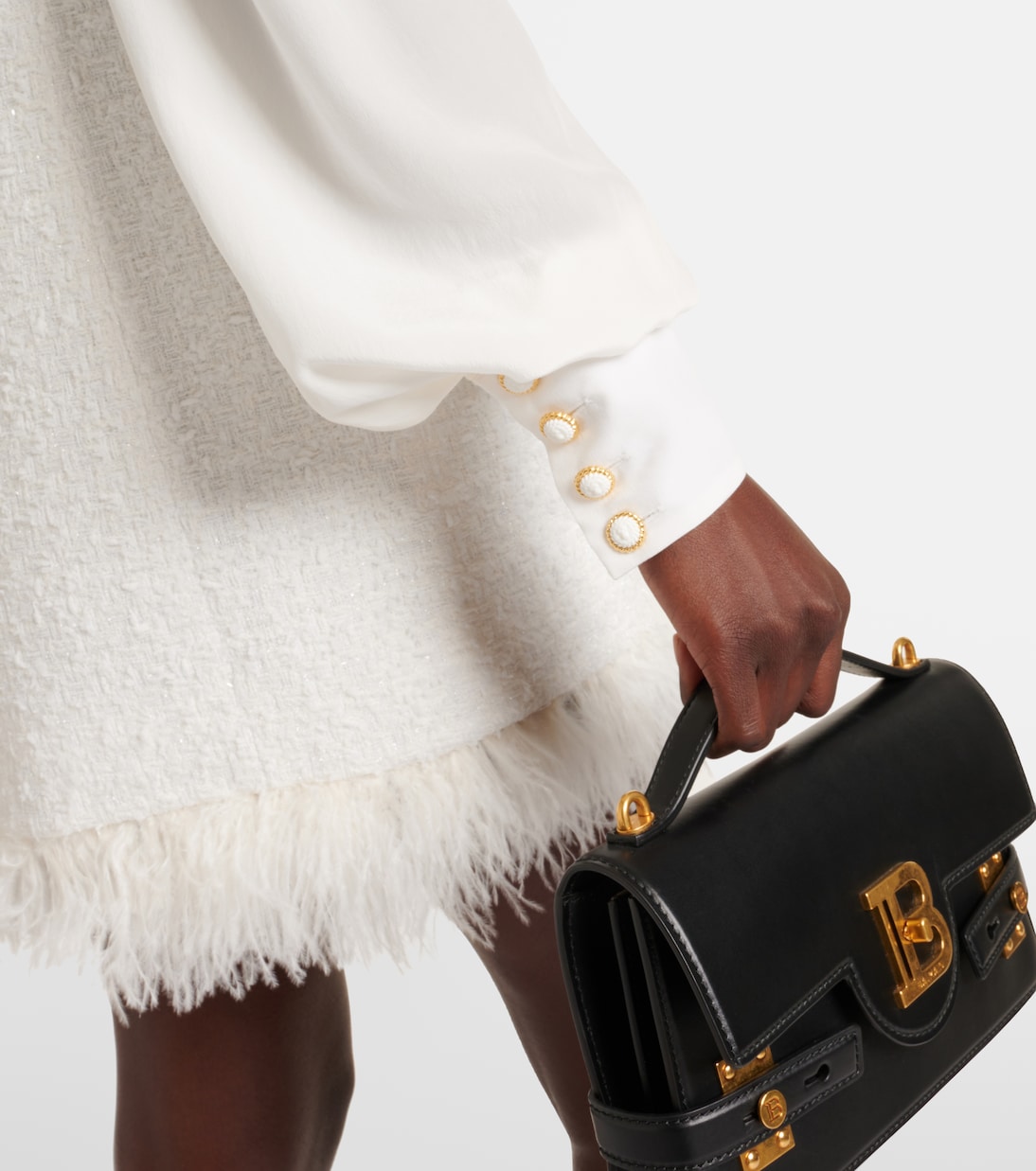 Bow-detail cotton-blend tweed minidress | Balmain
