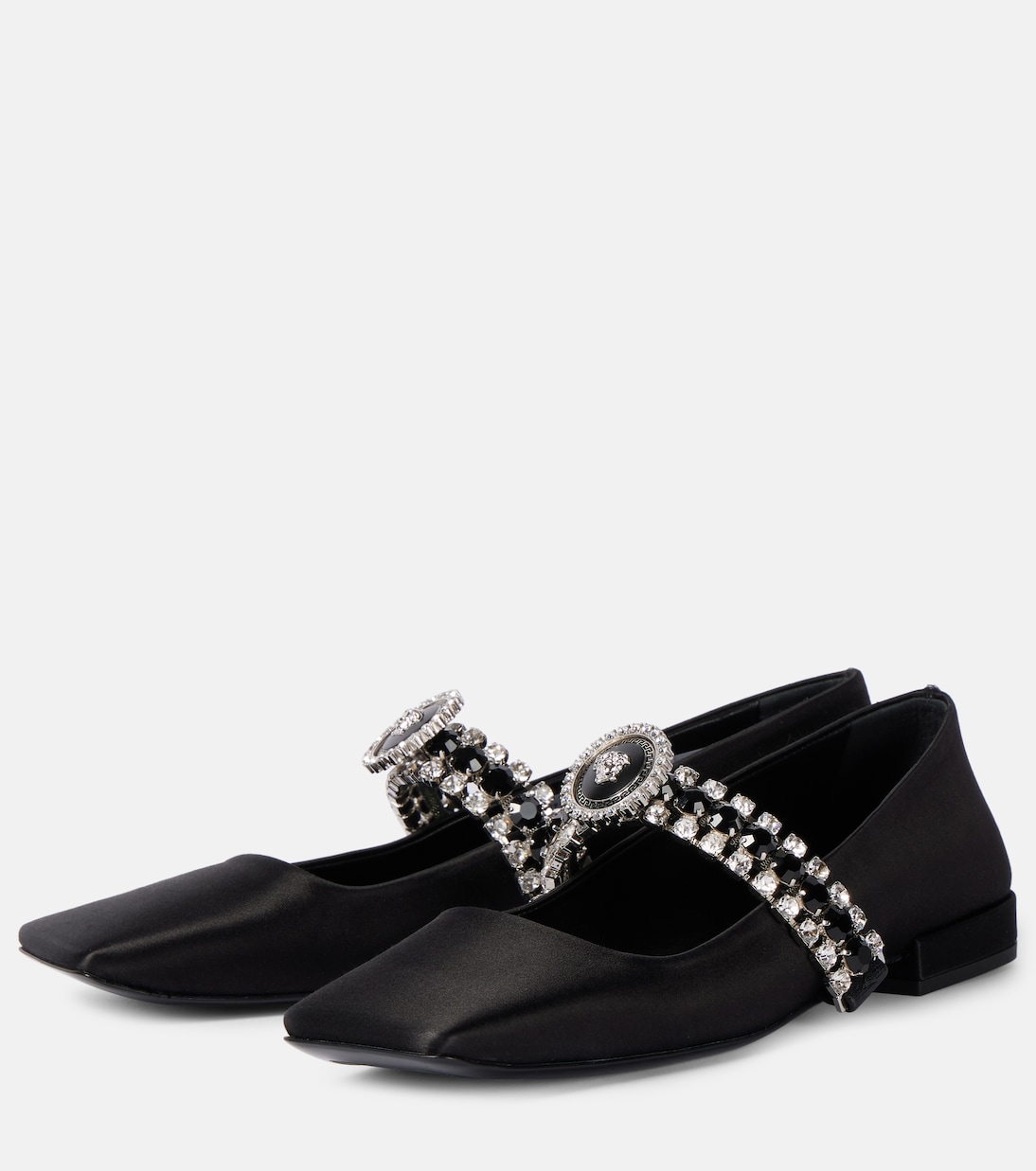 Ballerinas Medusa '95 aus Satin mit Kristallen | Versace