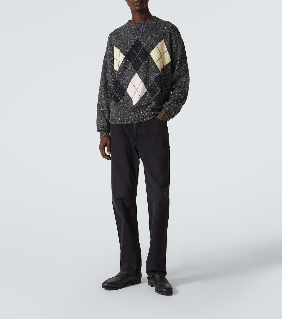 Pincer argyle cashmere tweed sweater | The Row