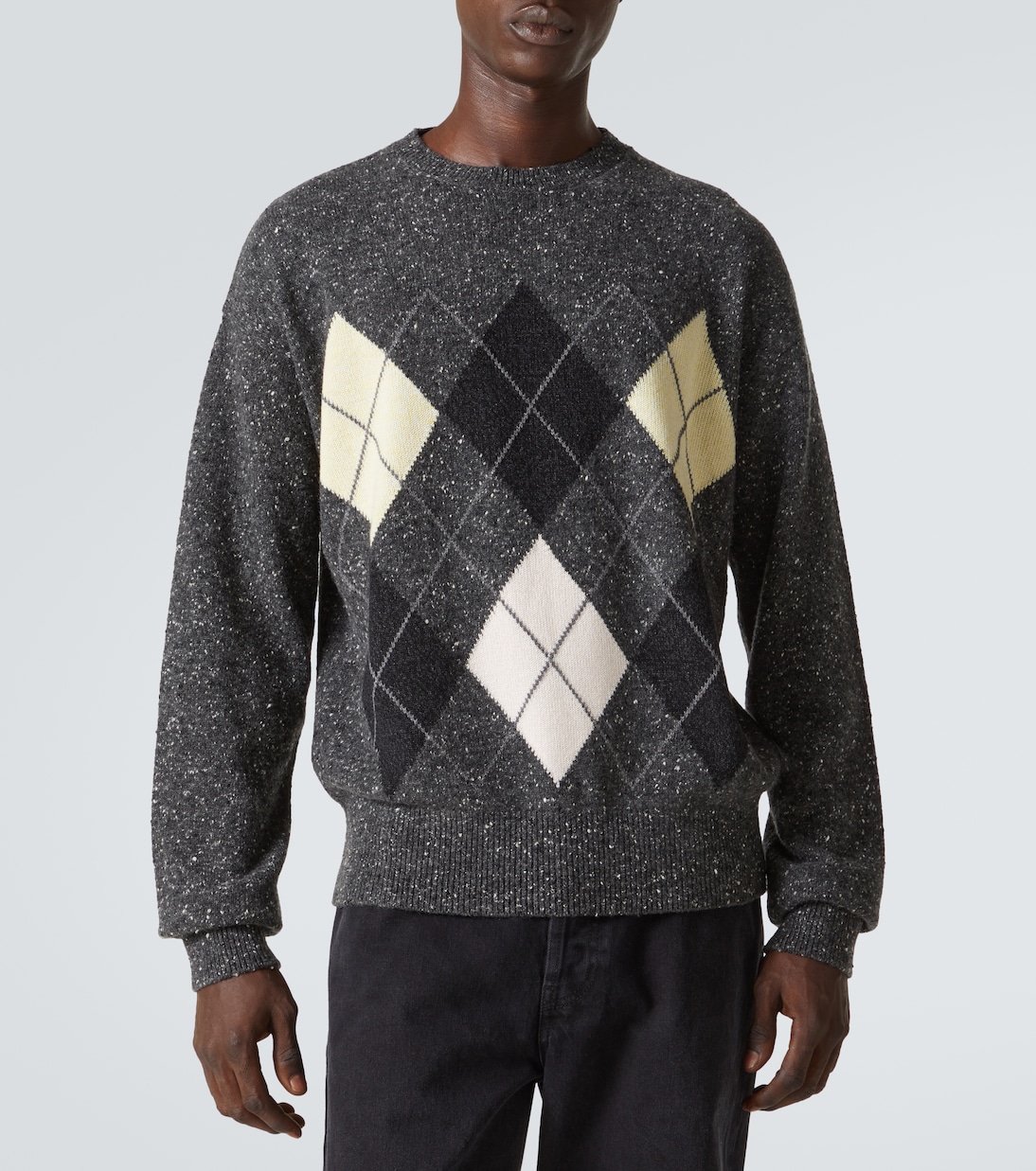Pincer argyle cashmere tweed sweater | The Row