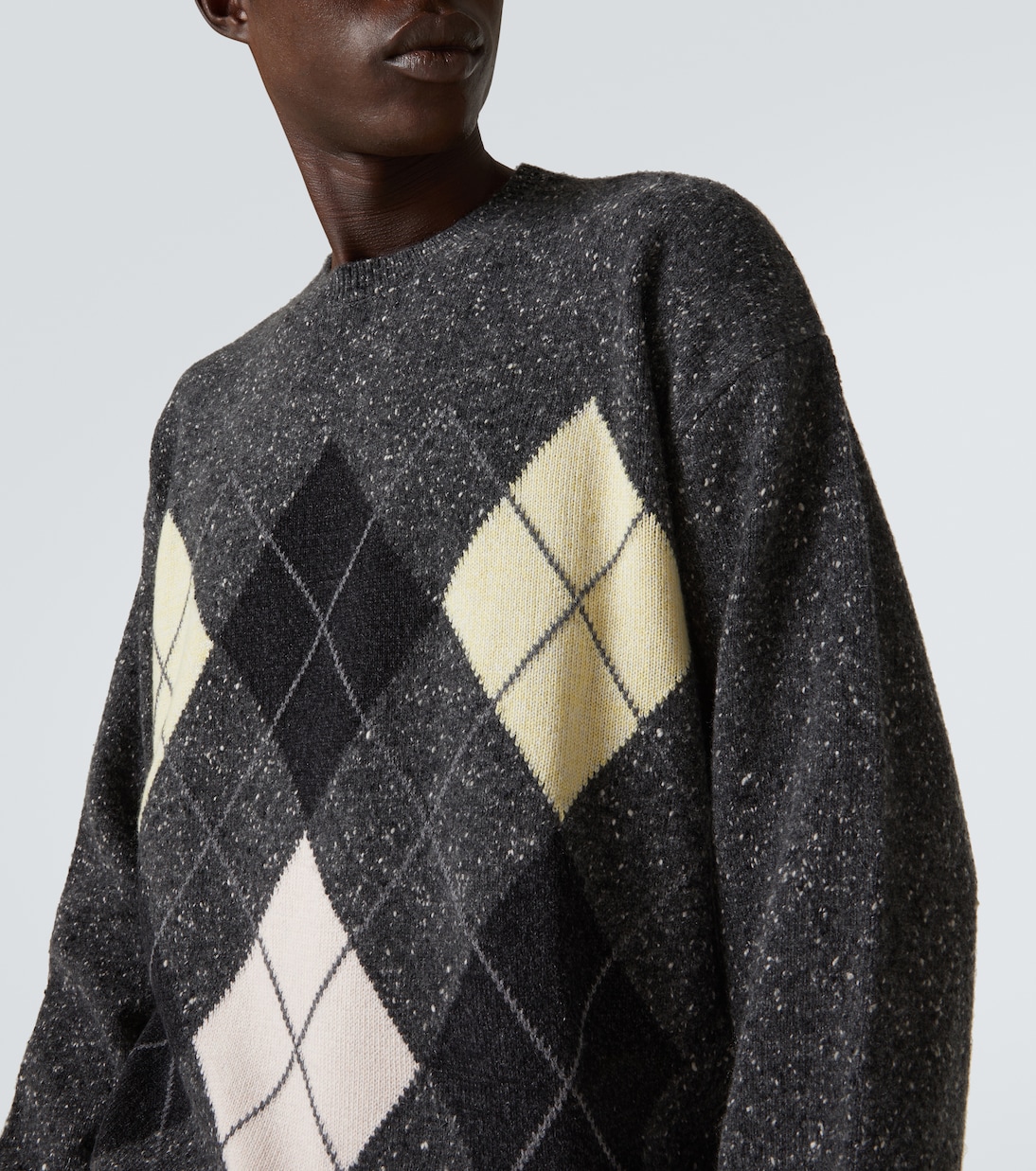 Pincer argyle cashmere tweed sweater | The Row