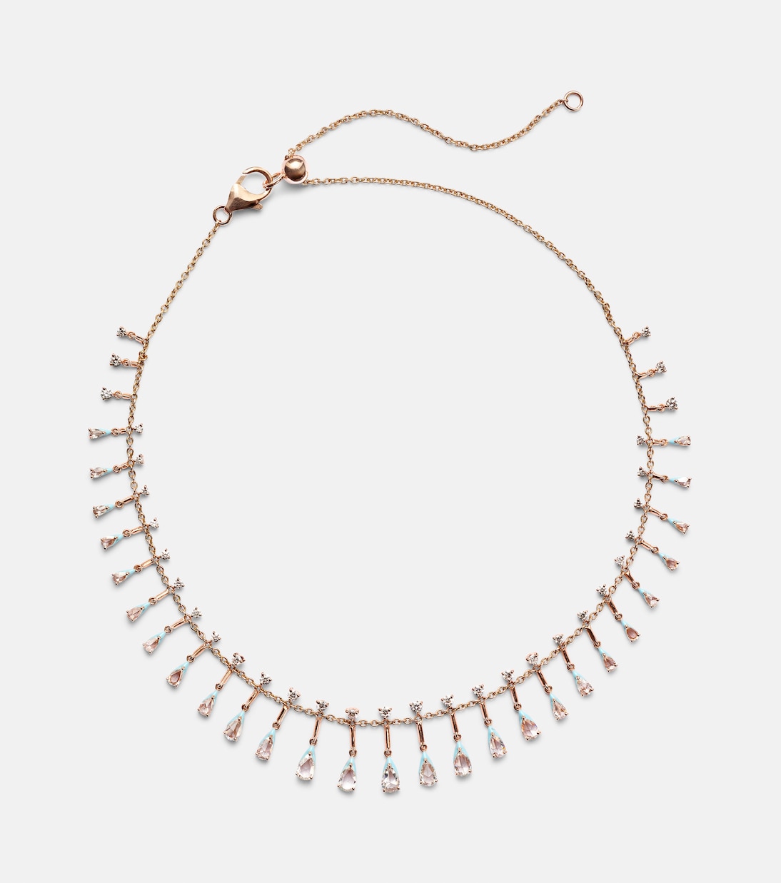 Collier Golden Drop en or rose 18 ct et diamants | Kamyen