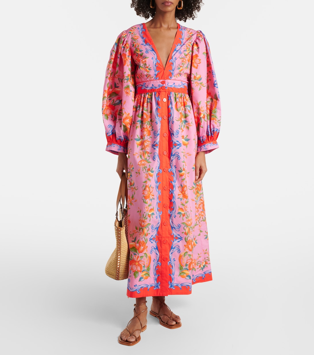 Sicily Flowers cotton shirt dress | Farm Rio