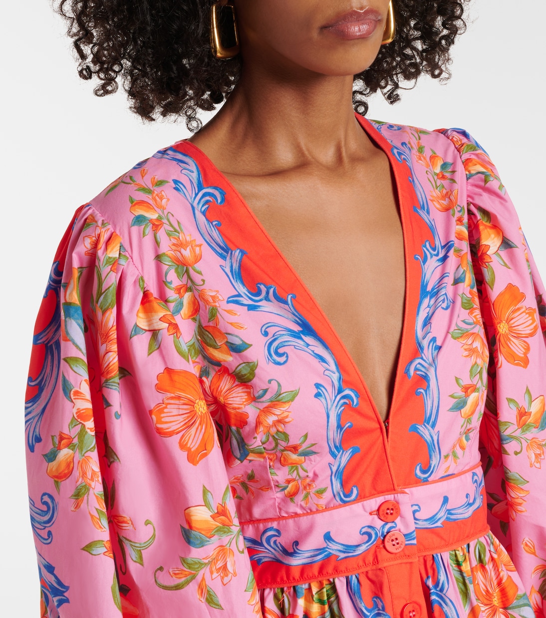 Sicily Flowers cotton shirt dress | Farm Rio