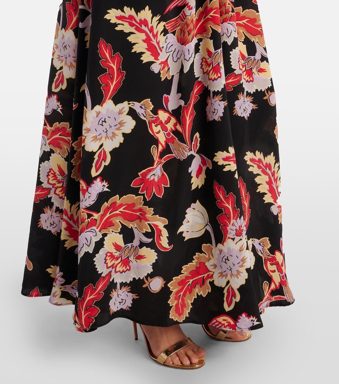 Robe longue imprimée en soie | La DoubleJ
