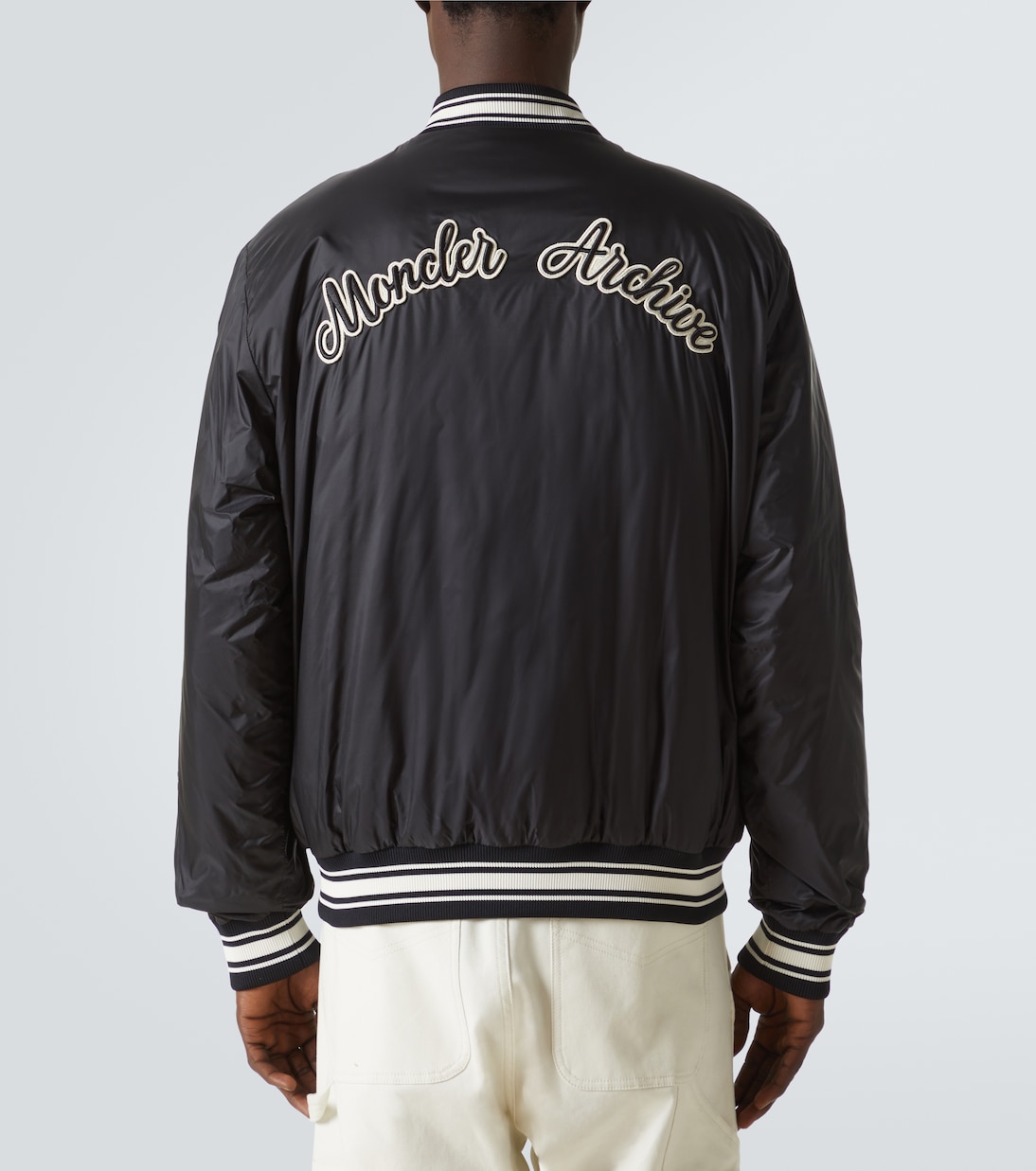Moncler black bomber jacket shop