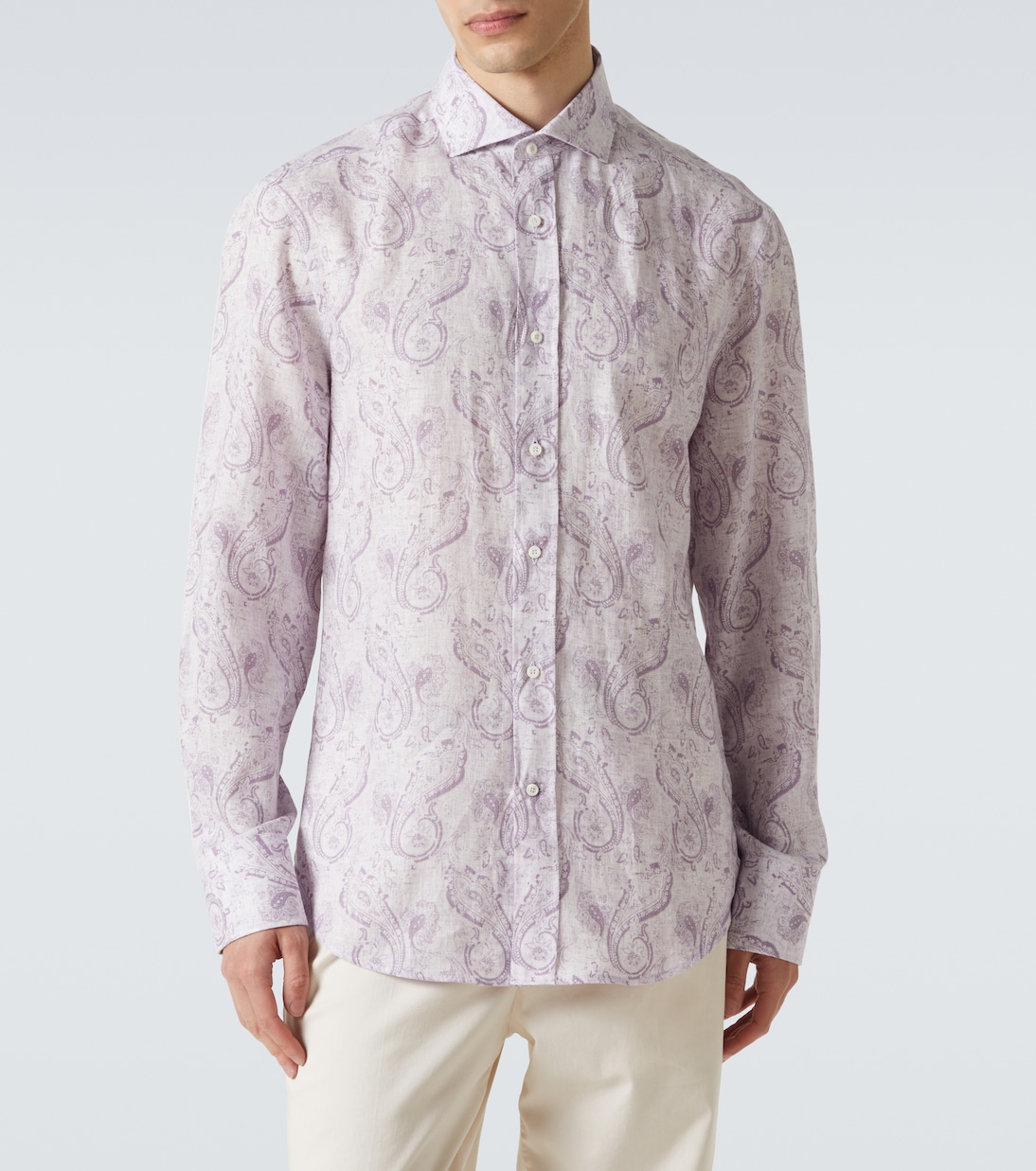 Camicia in lino con stampa | Brunello Cucinelli