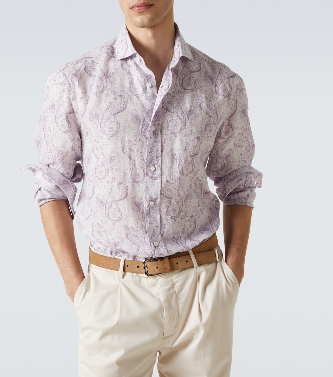 Camicia in lino con stampa | Brunello Cucinelli