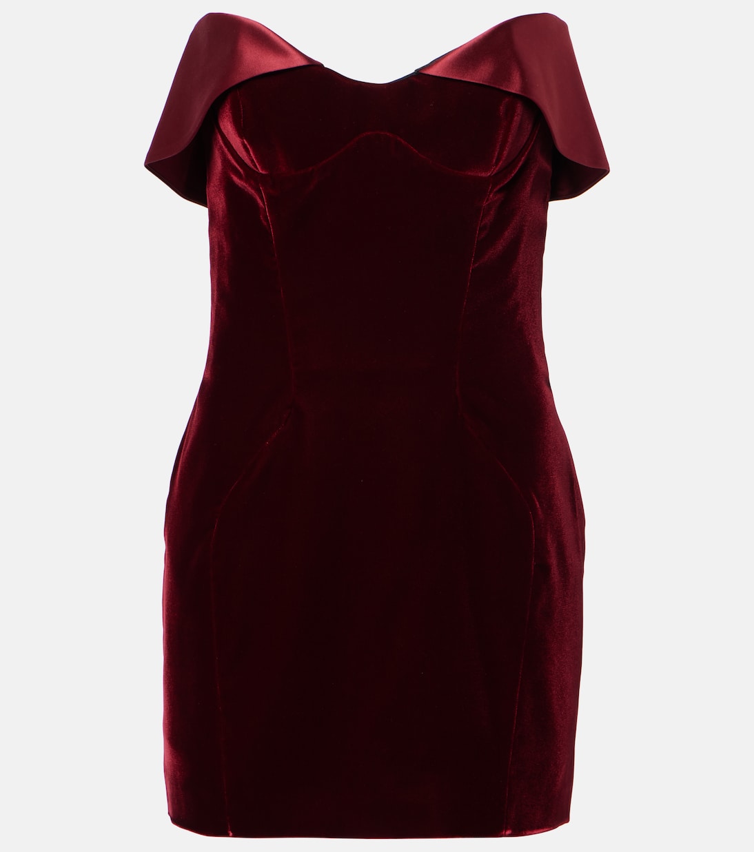 Satin-trimmed velvet minidress | Mugler