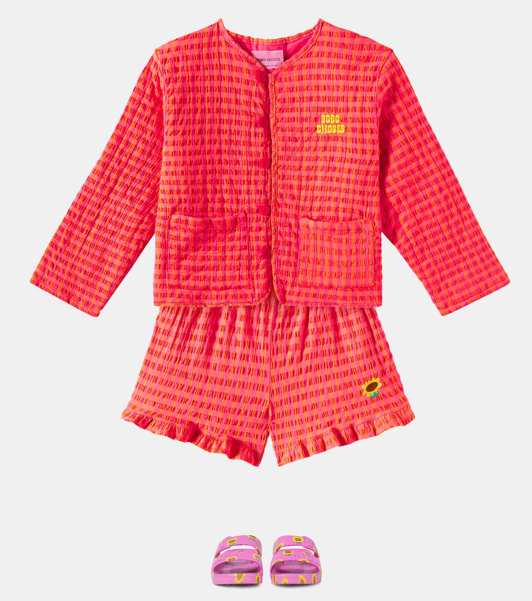 Shorts en mezcla de algodón con volantes | Bobo Choses
