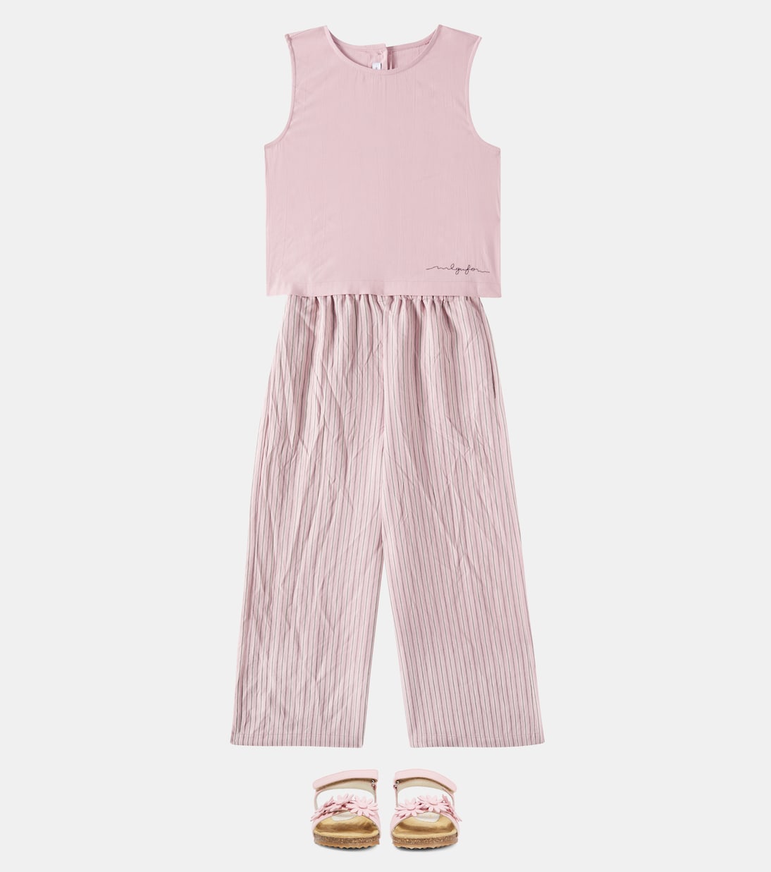 Top e pantaloni regular a righe | Il Gufo